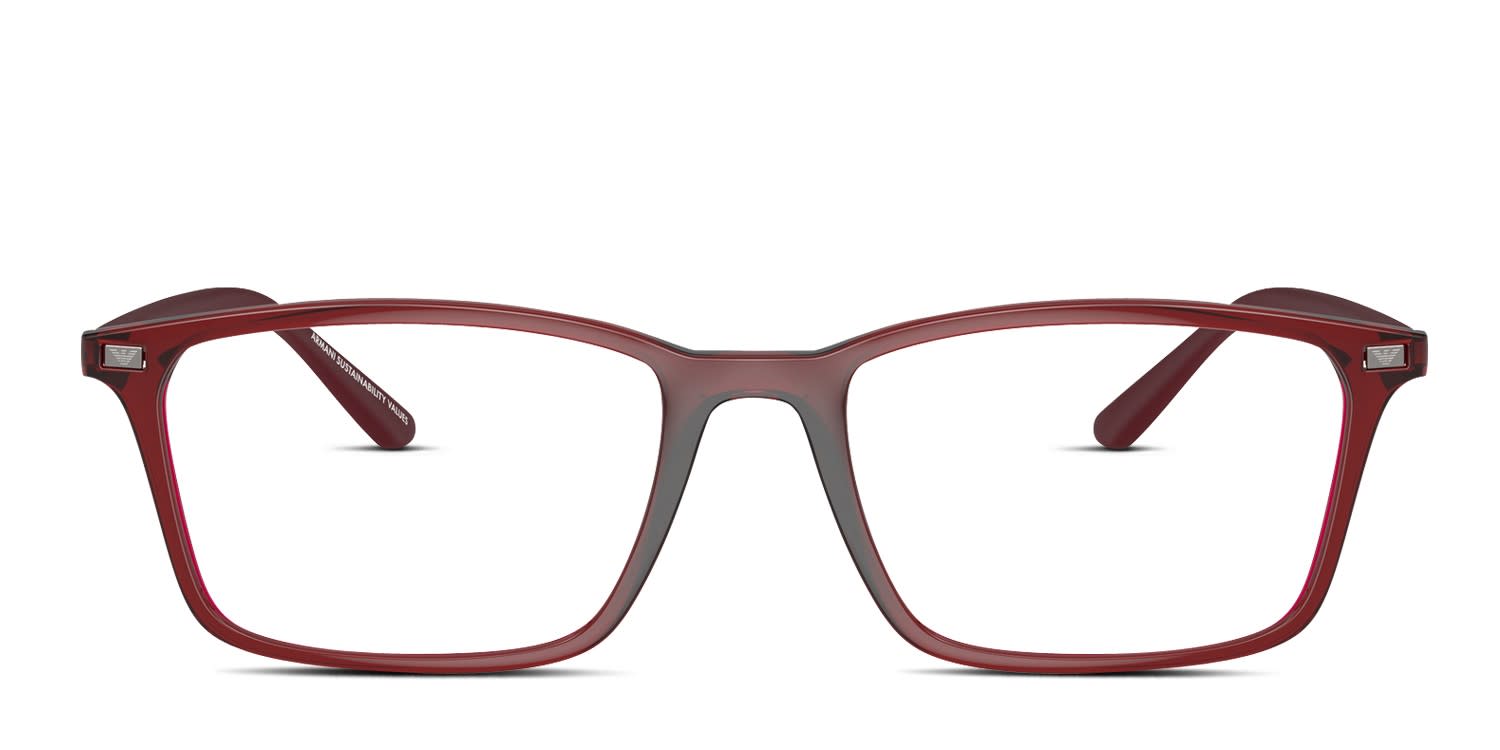 Emporio Armani EA3237 Clear, Red glasses - Clear / Red - Frontal View
