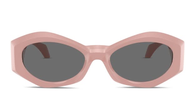 NWT Versace Lens Logo Pillow Sunglasses. Fucsia grey color. Made in Italy. Case s-l400.jpg main image 4