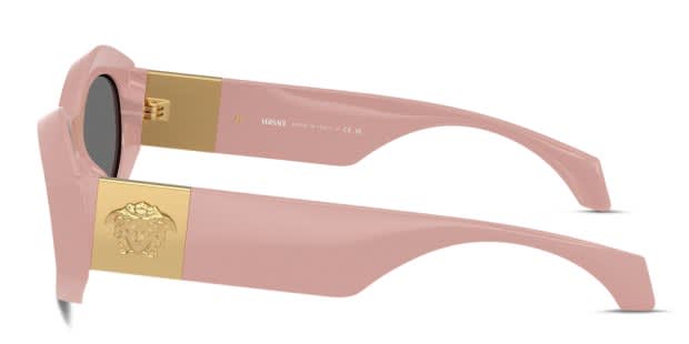 Versace VE4466U pink frame with grey lenses. Lenses provide 100