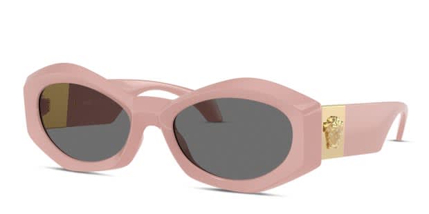 Versace VE4466U pink frame with grey lenses. Lenses provide 100