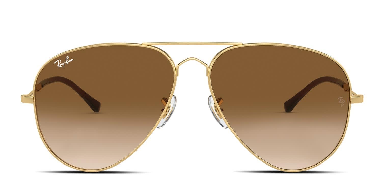 Ray-Ban RB3825 Old Aviator Gold, Brown glasses - Gold / Brown - Frontal View