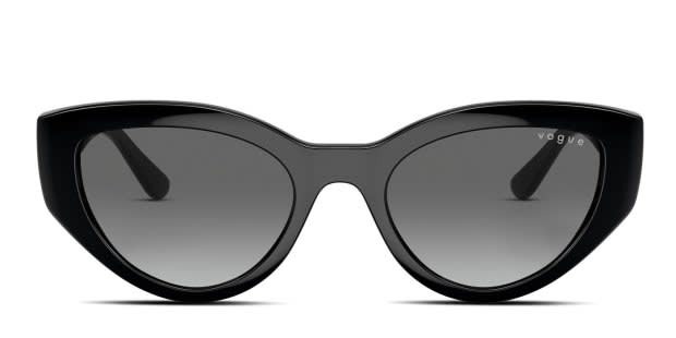 Vogue Glossy Black Cat-Eye Sunglasses Vogue Eyewear VO5337S - Cat Eye Black Frame Sunglasses For  main image 4