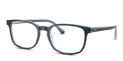 Ray-Ban RX5418 Blue, Clear glasses - Blue / Clear - Angle View