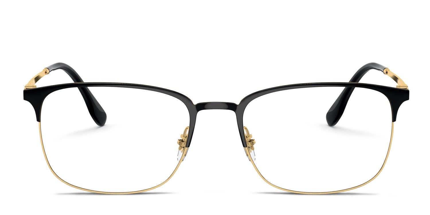 Ray-Ban RX6494 Black, Gold glasses - Black / Gold - Frontal View