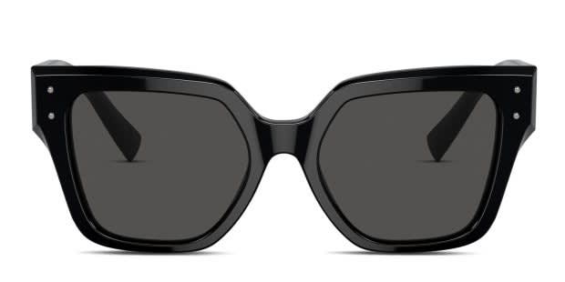 Dolce & Gabbana Glossy Black Sunglasses Amazon.com: Dolce & Gabbana DG 4439 Shiny Black/Grey 55/18  main image 4