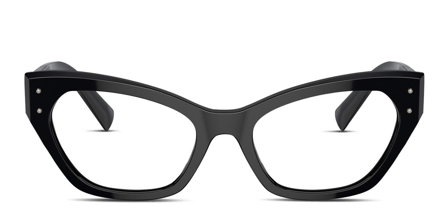 DOLCE & GABBANA キャットアイフレムメカネ DG3385 3045 Dolce & Gabbana DG3385 Shiny Black Prescription Eyeglasses