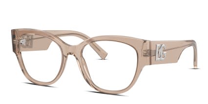 Dolce & Gabbana DG3377 Clear, Brown glasses - Clear / Brown - Angle View
