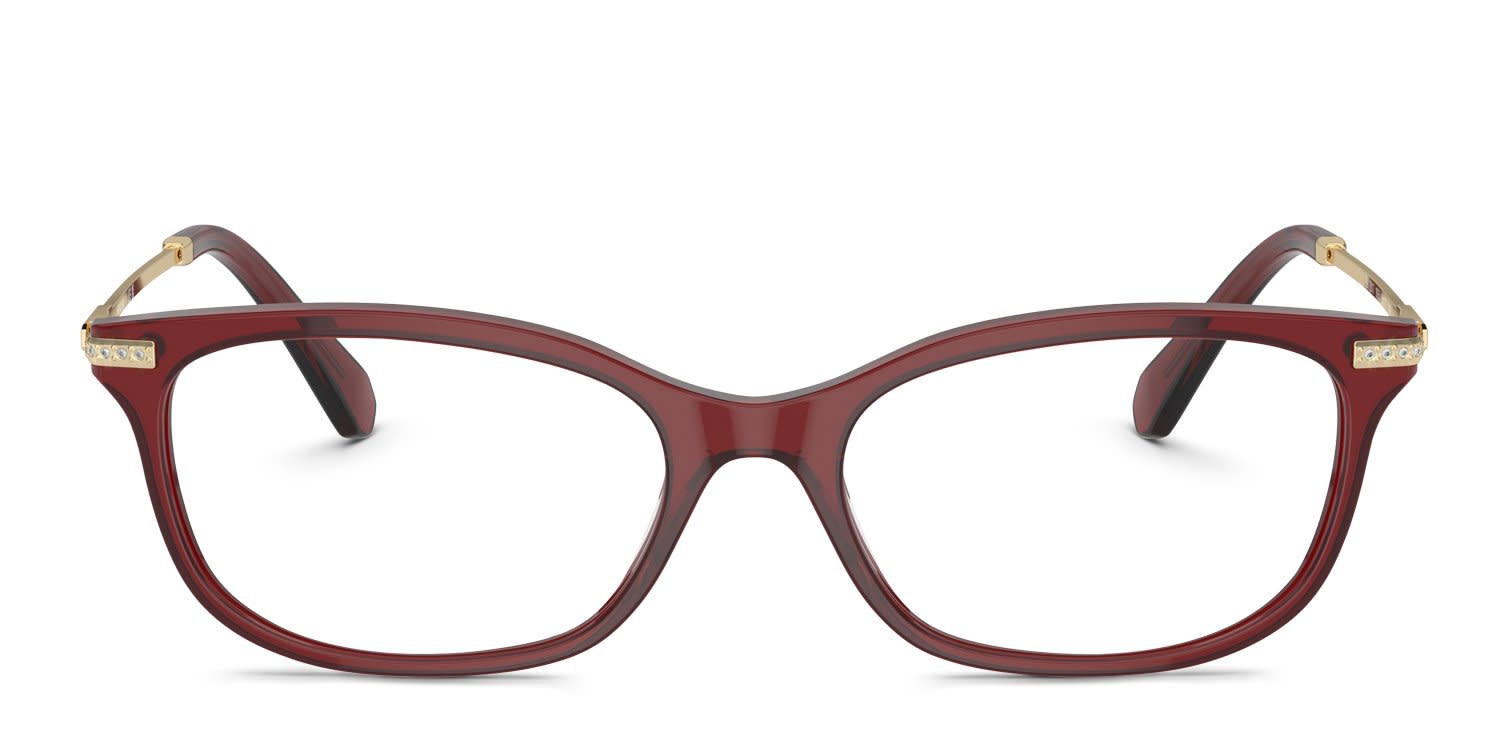 Swarovski SK2017 Clear, Red glasses - Clear / Red - Frontal View