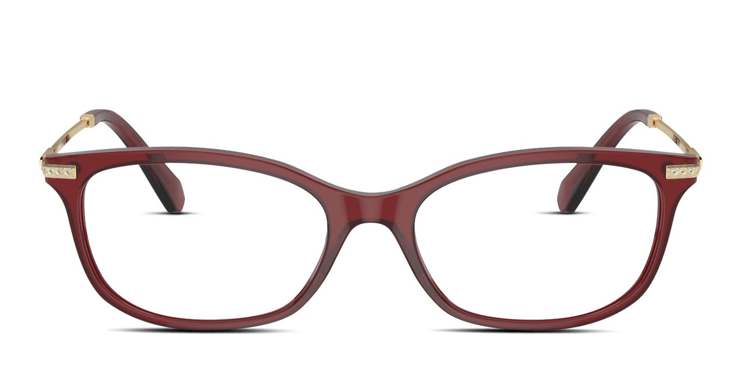 Swarovski SK2017 Clear, Red glasses - Clear / Red - Frontal View