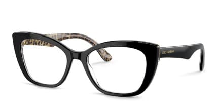 Dolce & Gabbana DG3360 Black, Brown glasses - Black / Brown - Angle View