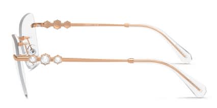 Swarovski SK1014 Pink, Gold glasses - Pink / Gold - Side View