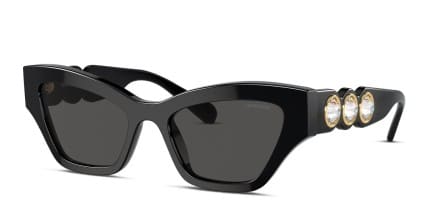 Swarovski SK6021 Shiny Black glasses - Shiny Black - Angle View