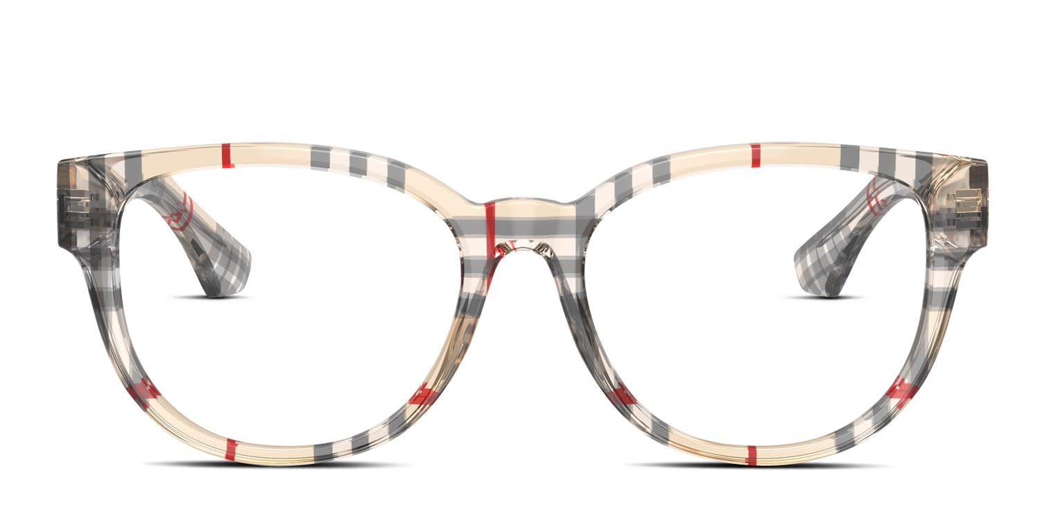 Burberry BE2410 Gray, Beige, Multicolor glasses - Gray / Beige / Multicolor - Frontal View
