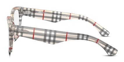Burberry BE2410 Gray, Beige, Multicolor glasses - Gray / Beige / Multicolor - Side View