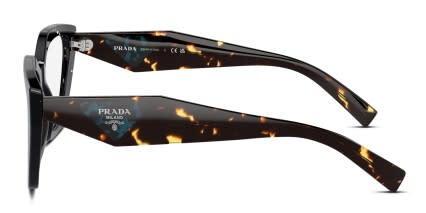 Prada PR09YV Black, Clear, Tortoise glasses - Black / Clear / Tortoise - Side View