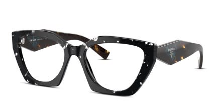 Prada PR09YV Black, Clear, Tortoise glasses - Black / Clear / Tortoise - Angle View