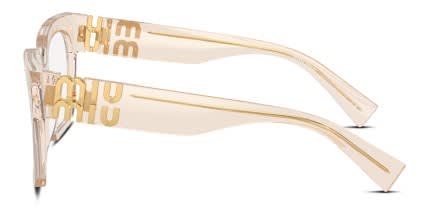 Miu Miu MU04UV Brown, Clear glasses - Brown / Clear - Side View