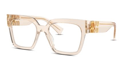 Miu Miu MU04UV Brown, Clear glasses - Brown / Clear - Angle View