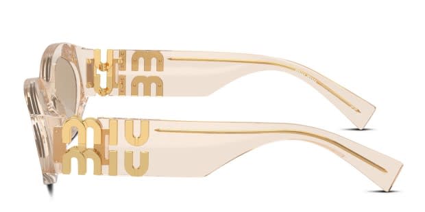 Miu Miu MU 11WS Beige, Clear Prescription Sunglasses 