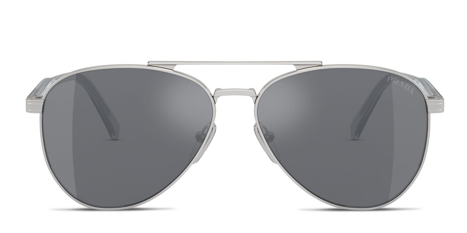 Prada PRA58S Silver glasses - Silver / Gray - Frontal View