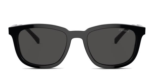 Prada PRA21S black frame with dark grey lenses. Lenses provide 100