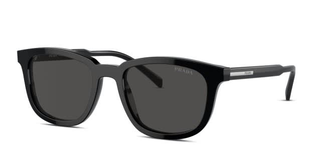 Prada PRA21S black frame with dark grey lenses. Lenses provide 100