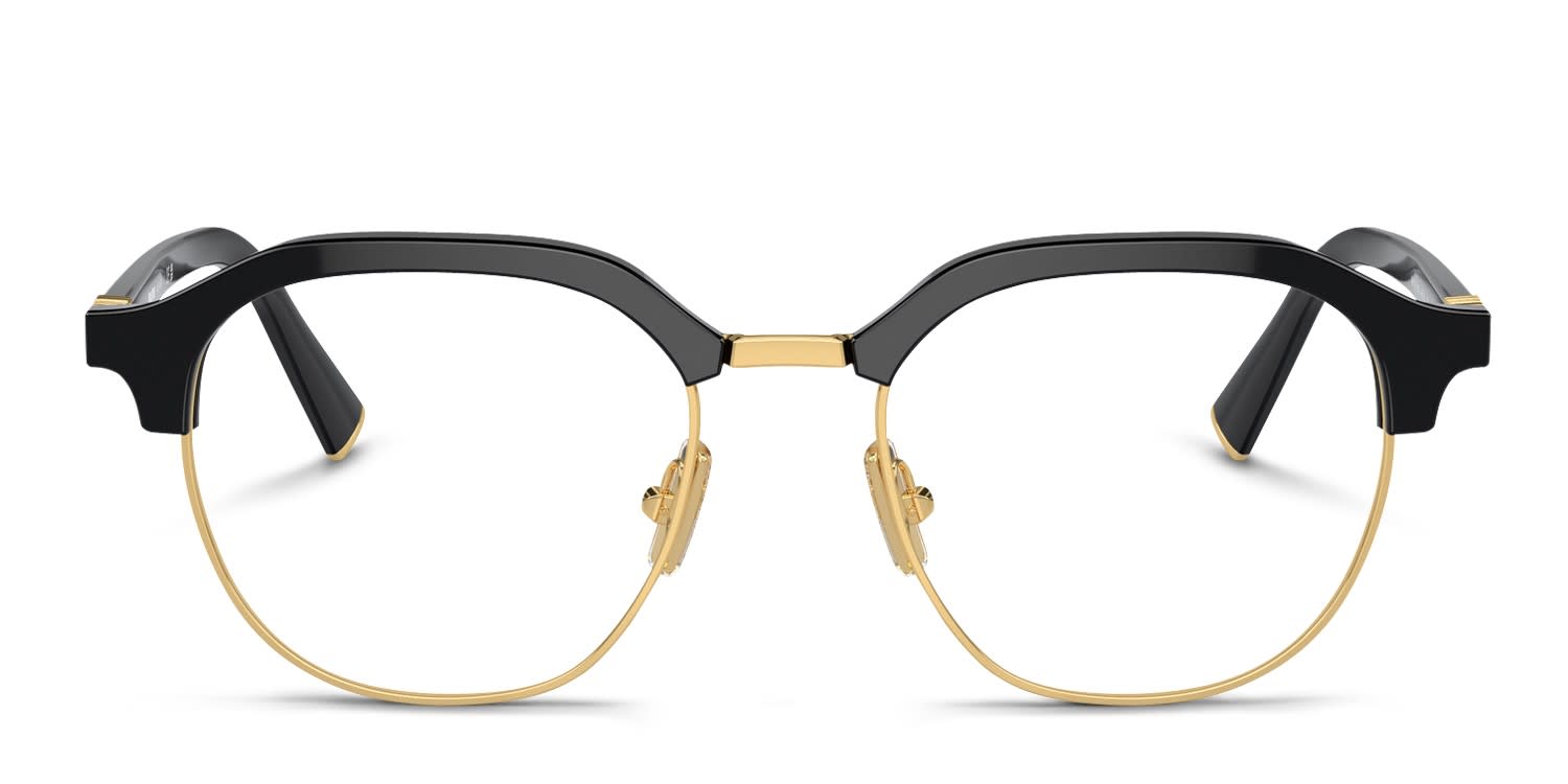 小物 miu miu eyewear MU10XV Miu Miu MU10XV Black, Gold Prescription Eyeglasses