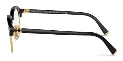 Miu Miu MU10XV Black, Gold glasses - Black / Gold - Side View