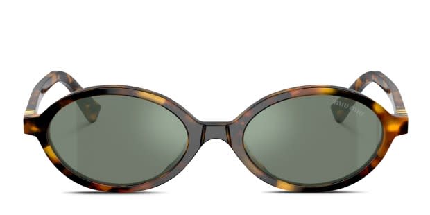 Miu Miu Tortoiseshell Sunglasses with Dark Green Lenses and Pink Case MIU MIU MU 04ZS VAU50D Havana Pink Mirror Women main image 4
