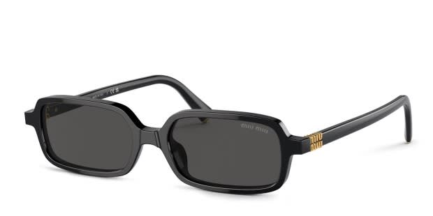 Miu Miu MU11ZS black frame with dark grey lenses. Lenses provide
