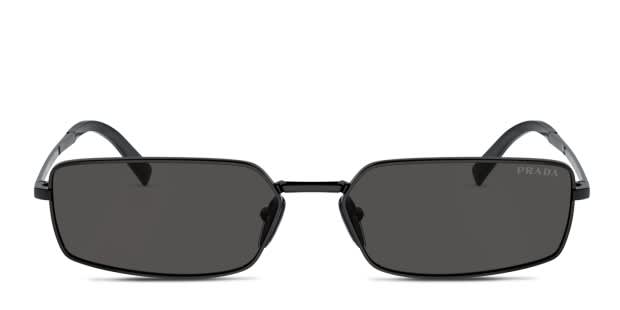 PRADA ブラック Prada PRA60S black frame with dark grey lenses. Lenses provide 100