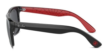 Ray-Ban RJ9069S Justin Marvel Miles Morales Kids Shiny Black, Gray glasses - Shiny Black / Gray - Side View