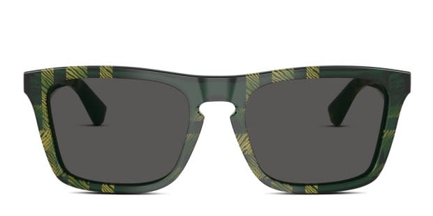 Burberry BE4434 Green, Yellow frame with dark grey lenses. Lenses