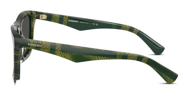 Burberry BE4434 Green, Yellow frame with dark grey lenses. Lenses