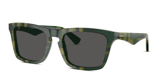 Burberry BE4434 Green, Yellow frame with dark grey lenses. Lenses