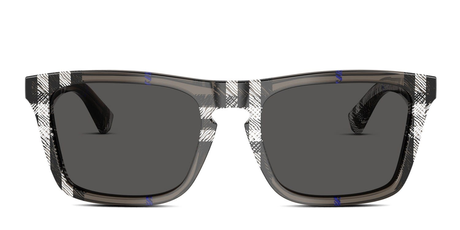 Burberry BE4434 Gray, White glasses - Black / Gray - Frontal View