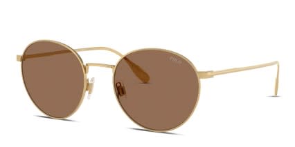 Polo Ralph Lauren PH3158 Gold glasses - Gold / Brown - Angle View