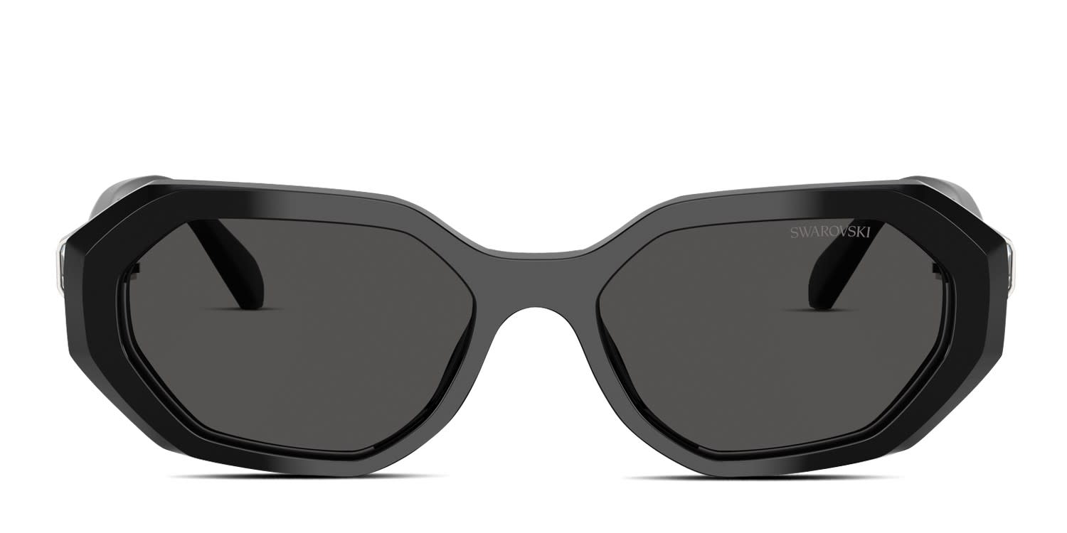 Swarovski SK6028 Black glasses - Black / Gray - Frontal View