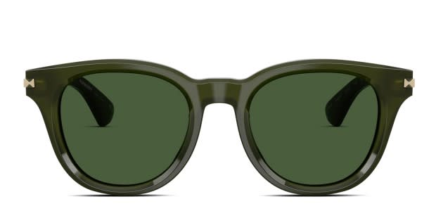Burberry BE4439 green frame with dark green lenses. Lenses  display picture 1