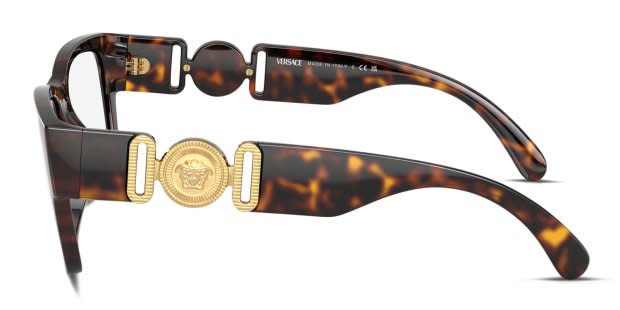 Versace Tortoiseshell Sunglasses Crystal Logo Accents Tod’s case Versace Sunglasses VE2254 tortoiseshell shield-frame metal  main image 4