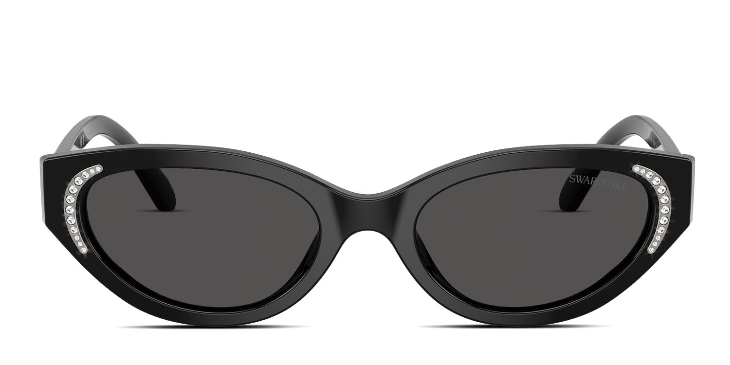 Swarovski SK6030 Black glasses - Black / Gray - Frontal View