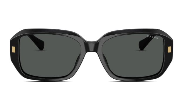 Ralph Lauren RA5325U black frame with grey lenses. Lenses provide