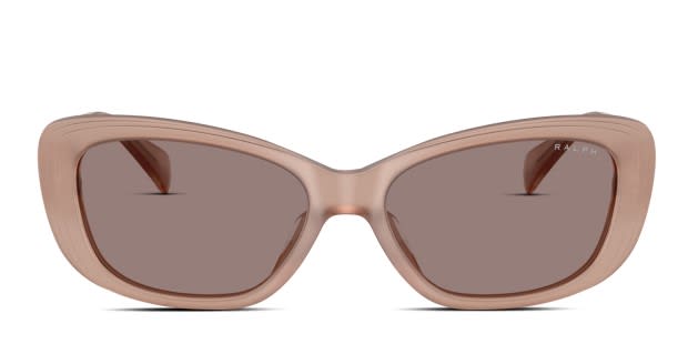 Ralph Lauren RA5322U pink frame with purple brown mirror lenses. Lenses  provide 100% UV protection.
