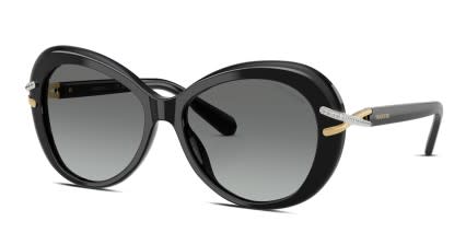Swarovski SK6026 Black glasses - Black / Gray - Angle View
