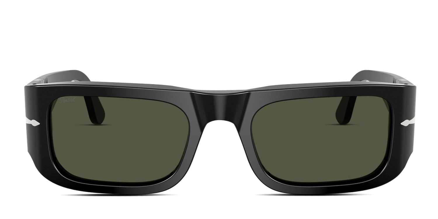 Persol PO3362S Black glasses - Black / Green - Frontal View