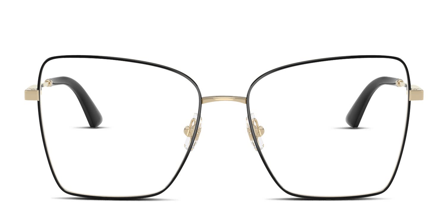 Jimmy Choo JC2007 Gold, Black glasses - Gold / Black - Frontal View