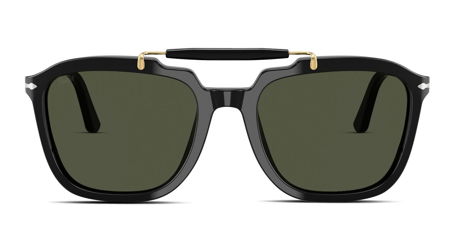 Persol PO0203S Black glasses - Black / Green - Frontal View