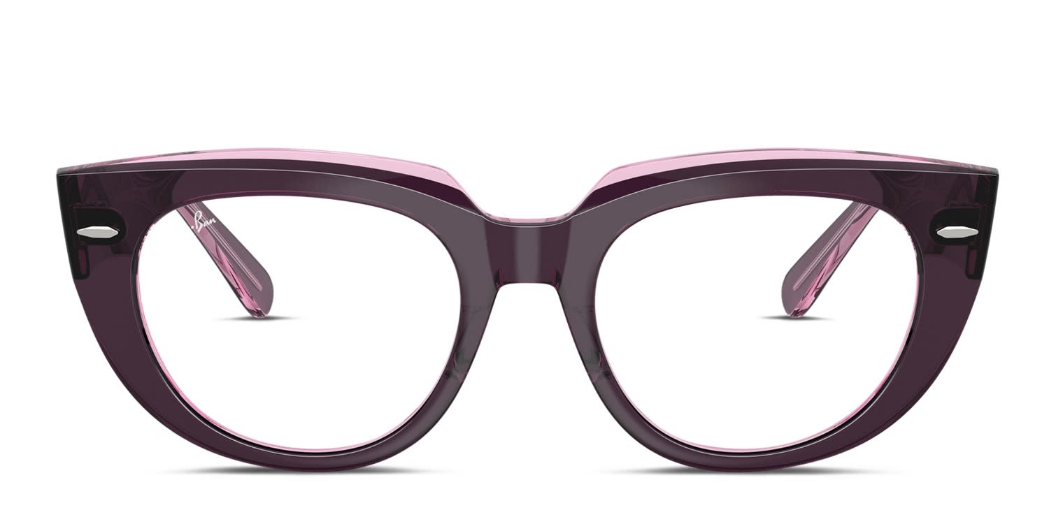Ray-Ban RX5586 Purple, Clear glasses - Purple / Clear - Frontal View