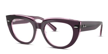 Ray-Ban RX5586 Purple, Clear glasses - Purple / Clear - Angle View