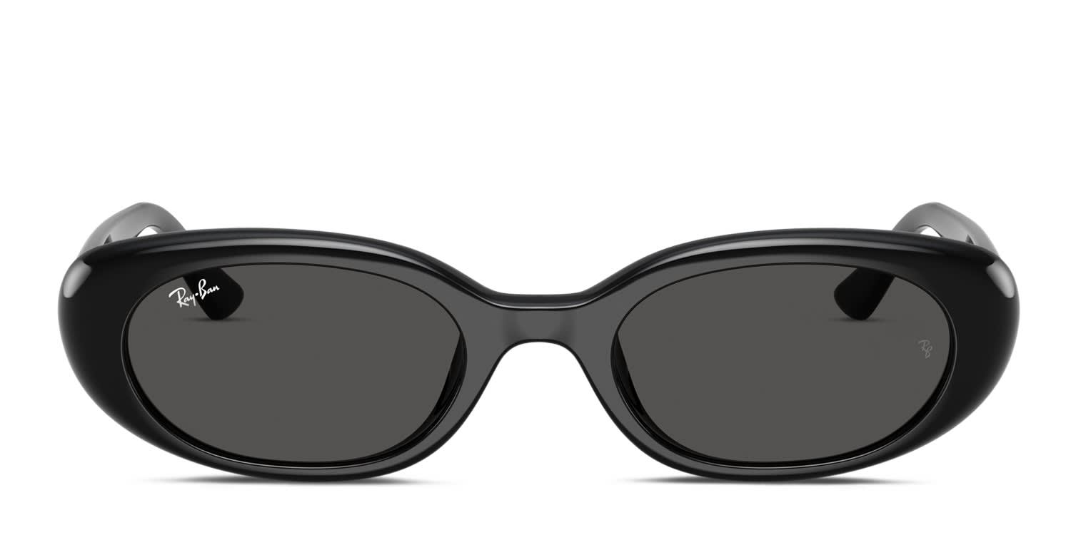Ray-Ban RB4441D black frame with dark grey lenses. Lenses provide